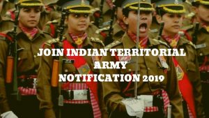 Join Territorial Army 2019 