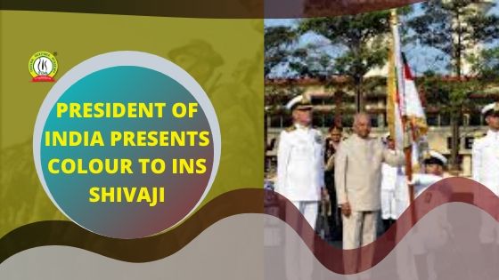 President Of India Presents Colour to INS Shivaji