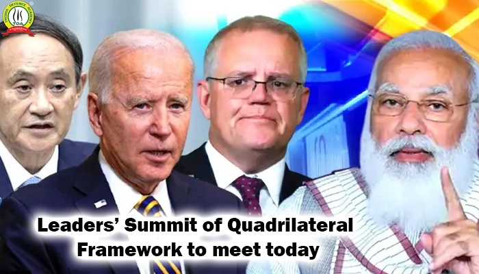 Leaders’ Summit of Quadrilateral Framework Today