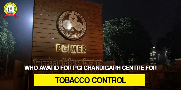 WHO award for PGI Chandigarh Centre for Tobacco control