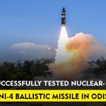 India successfully tested nuclear- capable Agni-4 ballistic missile in Odisha