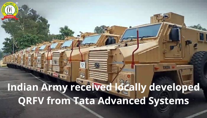Indian Army received locally developed QRFV from Tata Advanced Systems