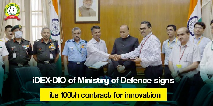 iDEX-DIO of Ministry of Defence signs its 100th contract for innovation