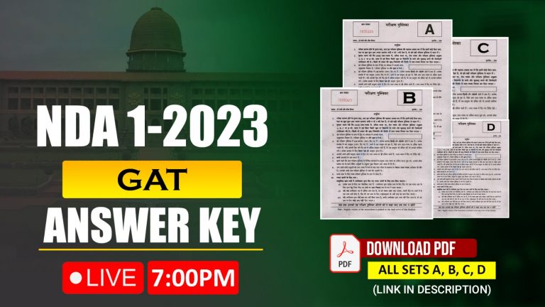 NDA 1 2023 GAT Answer Key PDF Set A, B, C, D