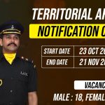 Territorial Army Officers Online Form Notification Out