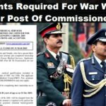 Documents Required For War Widows to Apply For Post Of Commissioned Officer